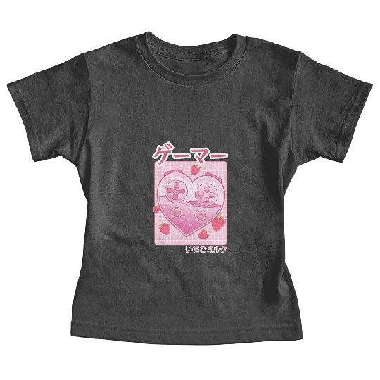 Video Gamer Japanese Kawaii Strawberry Milk Anime Baby Tees