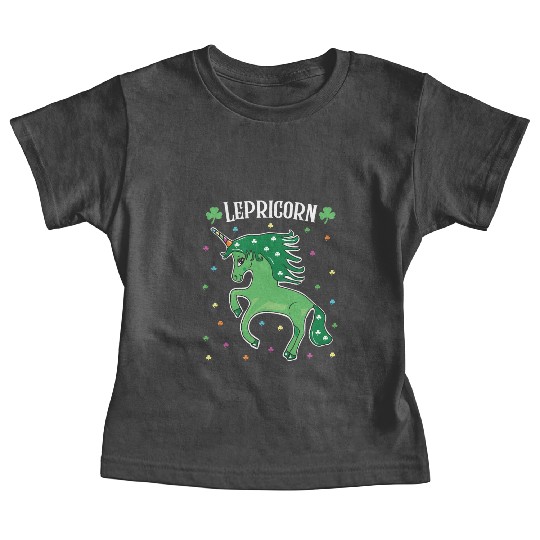 Unicorn St Patricks Day Lepricorn Rainbow Shamrock Baby Tees