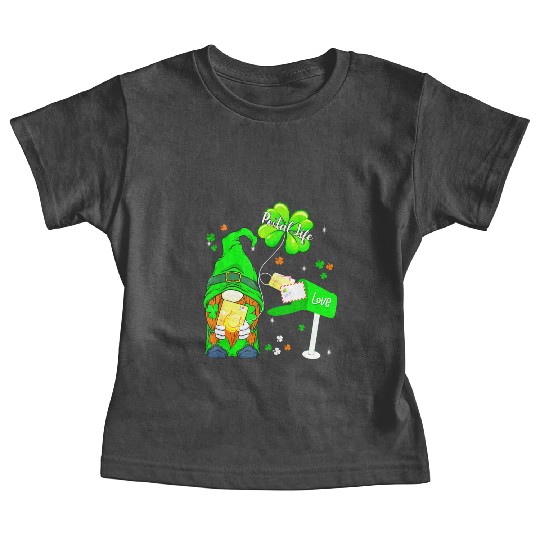 Funny Postal Worker Life Gnome Shamrock St Patrick Baby Tees