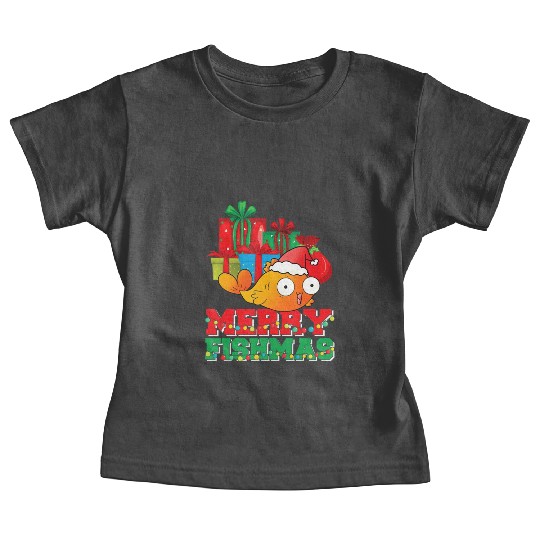 Merry Fishmas Christmas Fish Lover Fisherman Ugly Baby Tees