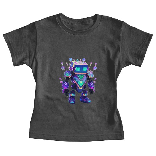 Gemstone Guardian Robot Made of Sparkling Crystals Baby Tees