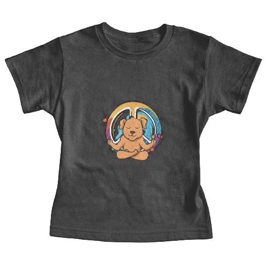 Hippie Dog Peace Sign Yoga Canine Lover Hippies Baby Tees