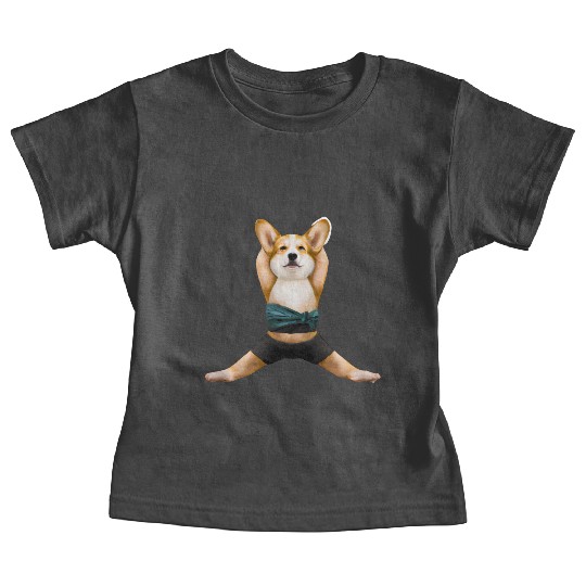 Corgi dog in yoga pose Baby Tees