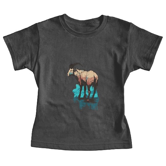 a mountain goat lives in the mountains Baby Tees