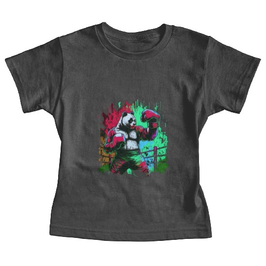Angry Colorful Panda Boxer MMA Martial Arts Baby Tees