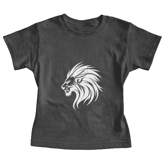 Evil Lion With Mane Tattoo Portrait Baby Tees