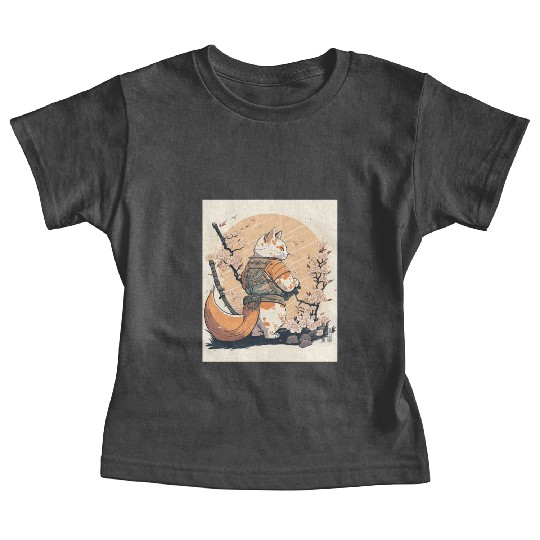 samurai katana cat vintage Baby Tees