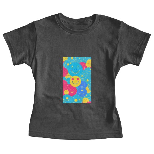 Smile Emotions Happiness Colorful Positive Design Baby Tees