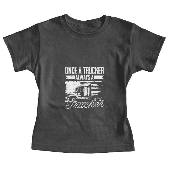 Truck Driver Us Flag Old Man Trucker Baby Tees