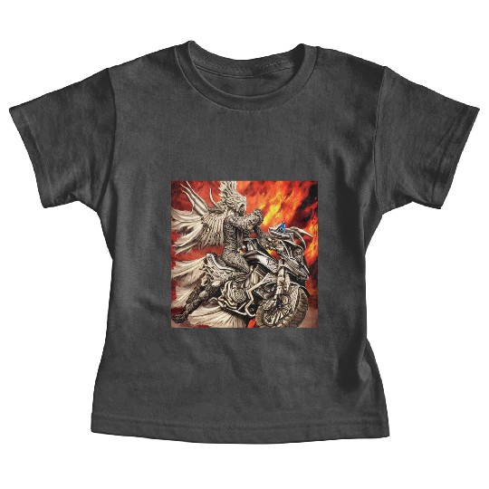 Devil Hellfire Riding Motorcycle Baby Tees