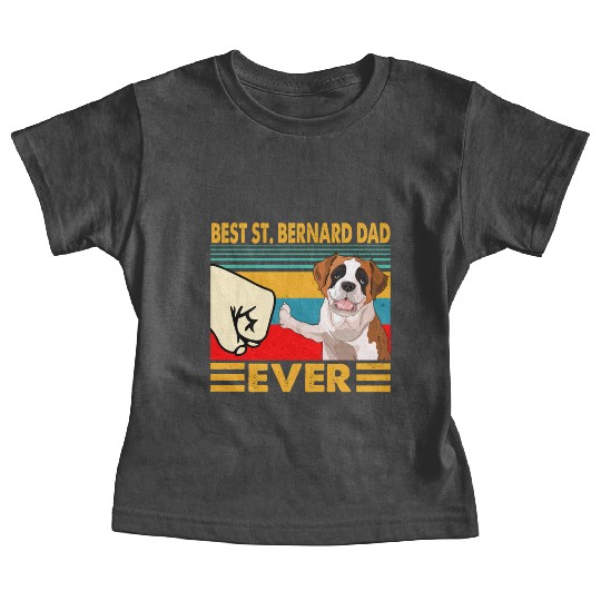 St Bernard Dad Father's Day Gift Saint Bernard Dog Baby Tees