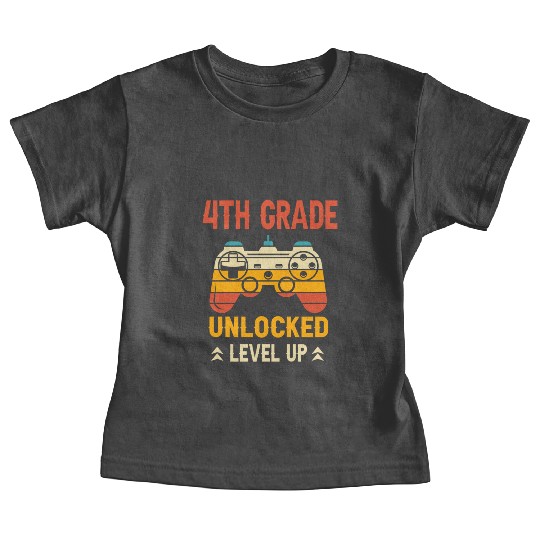 4th Grade Unlocked Level Up Video Gamer Baby Tees