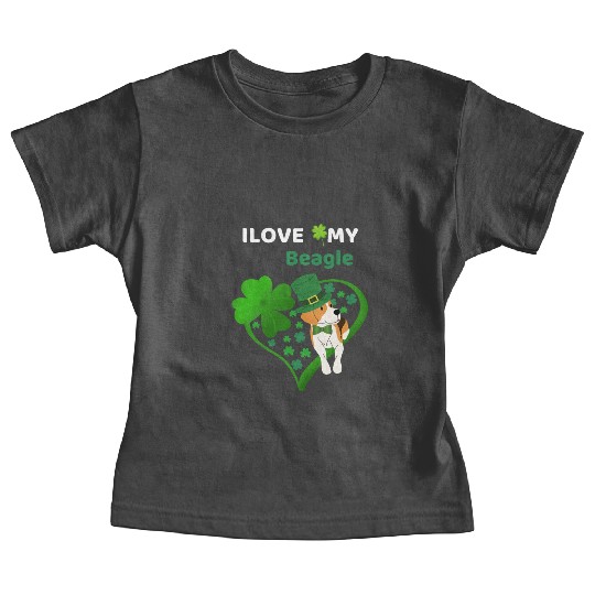Irish Shamrock St Patrick's Day Beagle Cool Baby Tees
