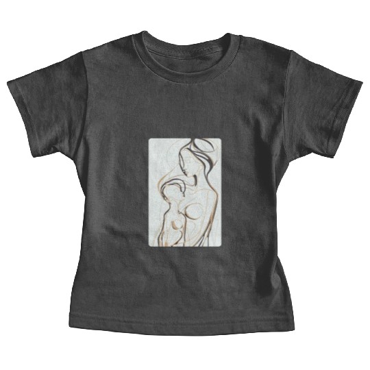 Black, Gold & White Abstract Mother & Daughter Baby Tees
