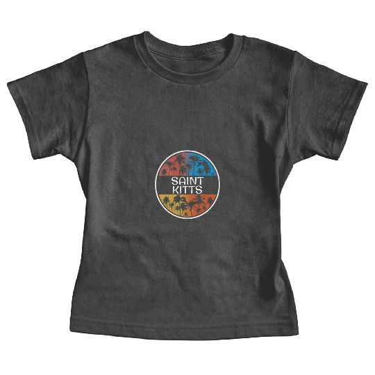 Saint Kitts Stylish Vacation Souvenir Palm Tree Baby Tees