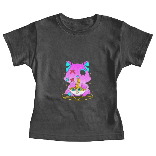Pastel Goth Ramen Cat Kawaii Anime Japanese Baby Tees