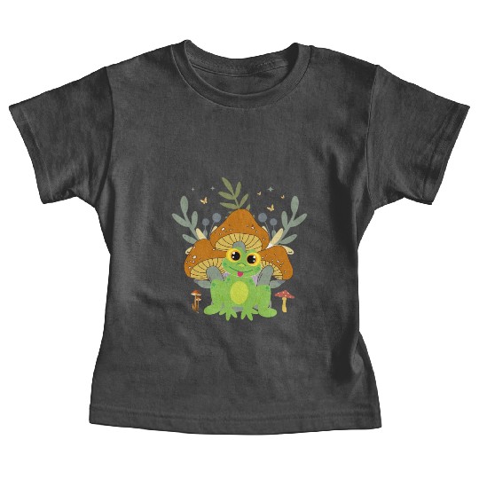 Cute kawaii happy frog Cottagecore Aesthetic Baby Tees