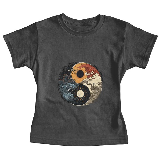 Sun and moon yin yang Baby Tees