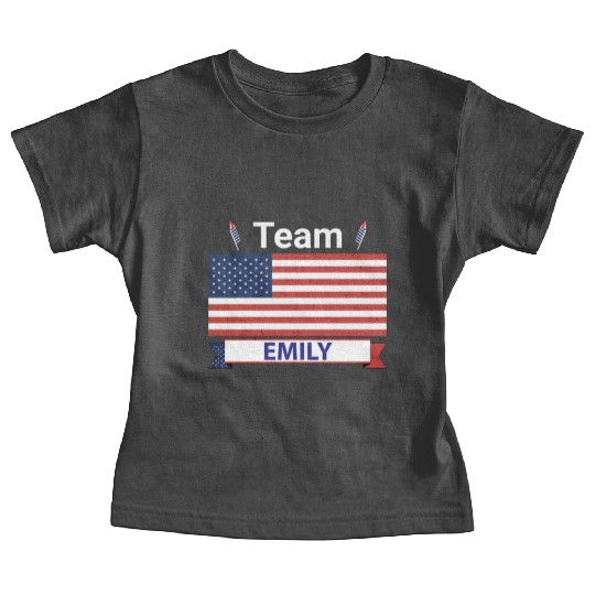 Team Emily USA American Flag Stars Baby Tees
