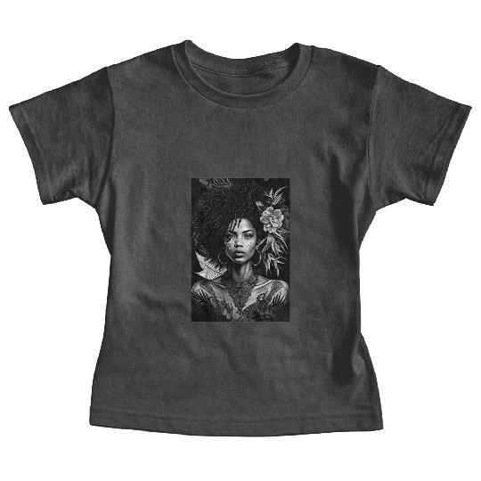 Black-and-White Afrocentric Art Baby Tees