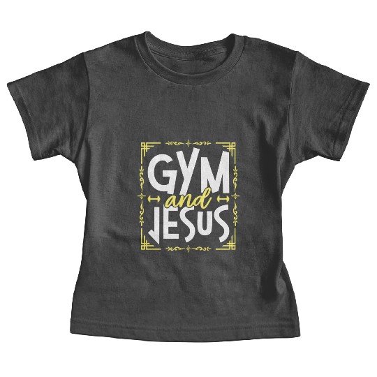 Gym And Jesus Gym Fitness Lifting Weights Body Baby Tees