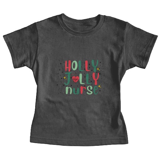HOLLY JOLLY NURSE Baby Tees