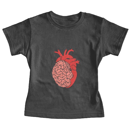 Half Brain Half Heart Organ Anatomy Science Baby Tees