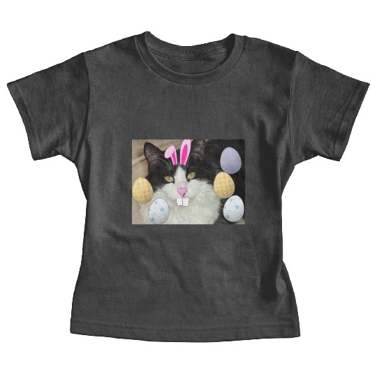 Easter Bunny Cat Face Decor Baby Tees