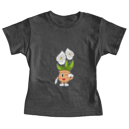 Plant Pot Calla Lily Flower Baby Tees