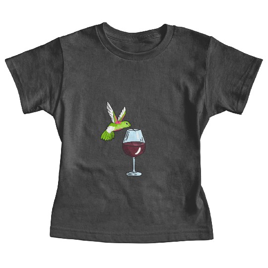 Hummingbird Drinking Wine Birdwatching Hummingbird Baby Tees