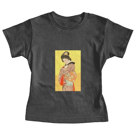 Geisha in Kimono with Cat Retro art Baby Tees