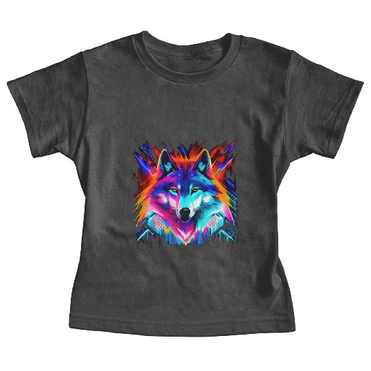 A cybernetic wolf in a futuristic art style Baby Tees