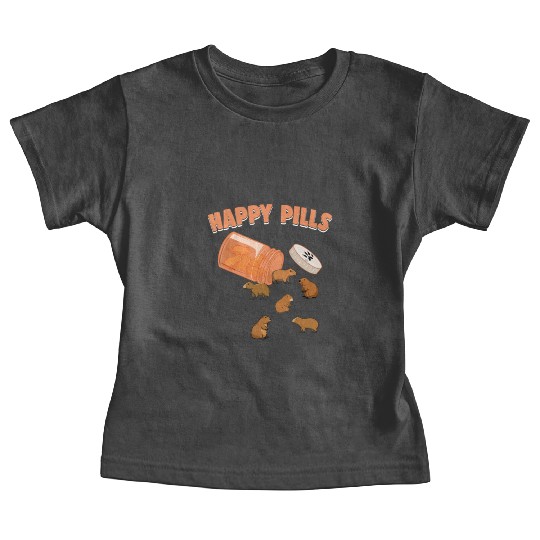 Happy Pills Capybara Funny Capibara Lover Humor Baby Tees