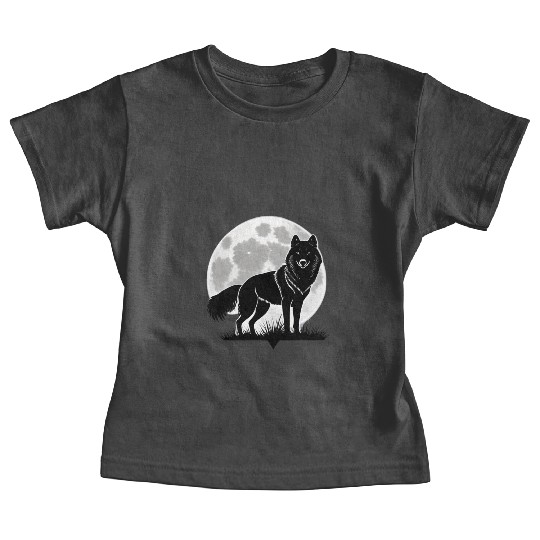 Wolf howling at the moon graphic Baby Tees