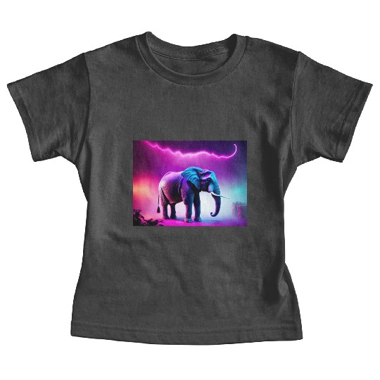 Trance Neon Elephant Graphic Baby Tees