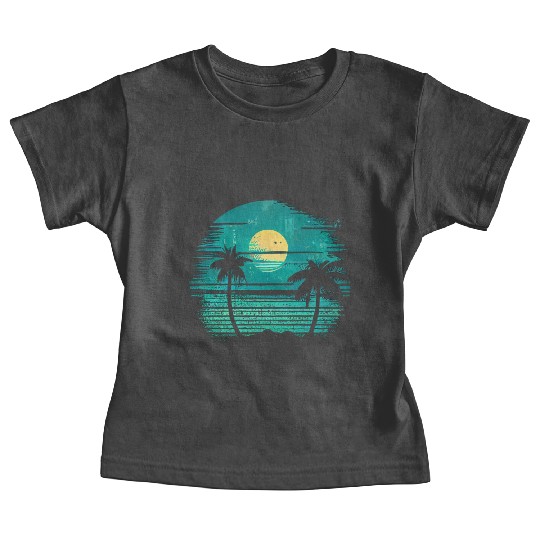 Vintage Retro Sunset Watercolor Beach Vacation 9 Baby Tees