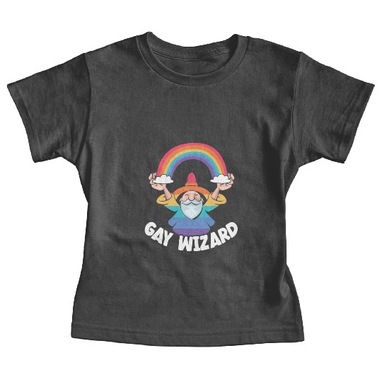 Gay Wizard Rainbow Pride Month LGBTQ Gay Pride Baby Tees