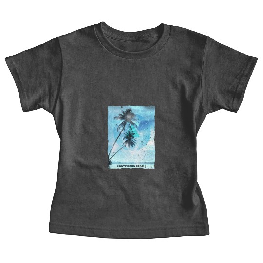 Artistic Huntington Beach California Palm Tree Baby Tees