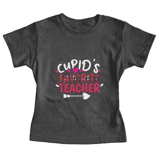 Plaid Cupid Favorite Teacher Valentines Day Baby Tees