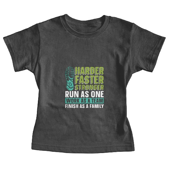 Cross Country Running Harder Faster Stronger Race Baby Tees