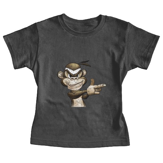 Gangster Monkey Graffity Handgun Baby Tees