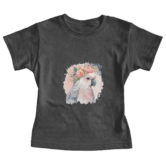 Artistic Cockatoo Parrot Bird Flower Crown Pet Bir Baby Tees