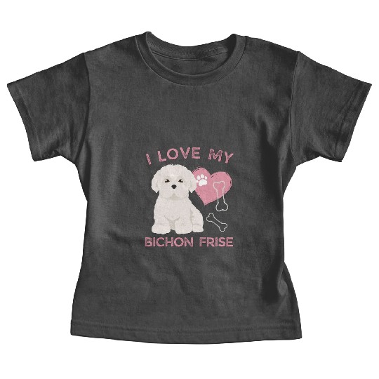 Cute puppy Bichon Frise Valentines Dog lover dogs Baby Tees