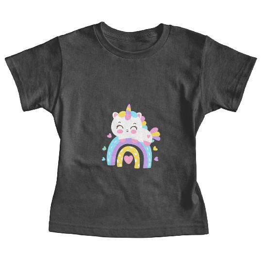 Sweet Kawaii Rainbow Unicorn Cute Girl Gift Baby Tees