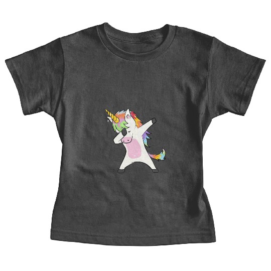 Cute dabbing unicorn dab dance girls boys children Baby Tees