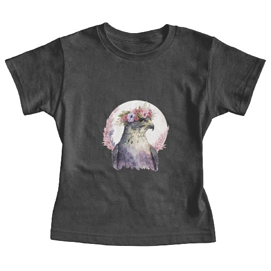 Falcon Birds Of Prey Flower Crown Floral Bird Watc Baby Tees