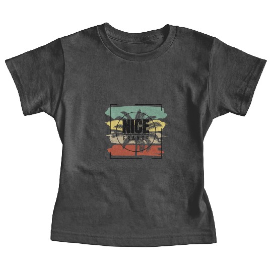 Nice France Palm Tree Retro Artistic Baby Tees