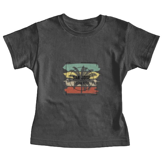 San Jose Costa Rica Palm Tree Retro Artistic Baby Tees