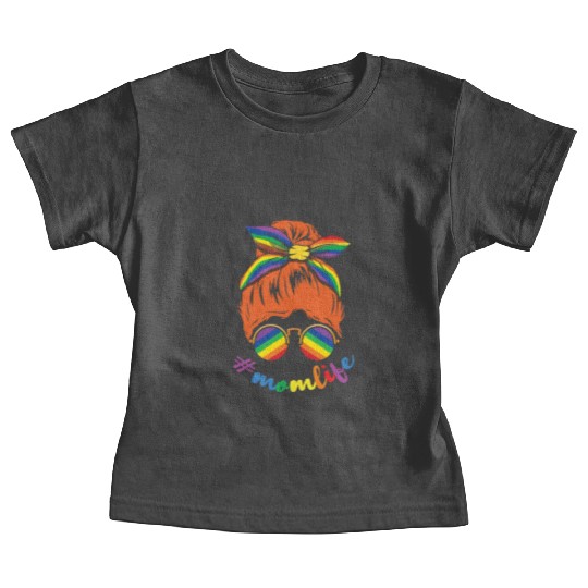 Mama Moms Mommy Gay LGBTQ Rainbow LGBT Pride Month Baby Tees