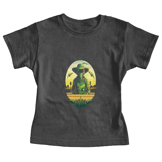 Alien Farmer UFO Extraterrestrial Farming 1 Baby Tees